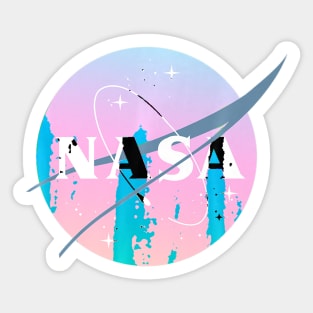 NASA Pastel Rainbow Classic Logo Sticker